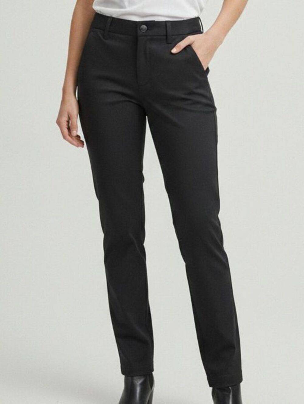 Stylus Black Dress Pants 30x30 Pull On Elastic Waist Slim Leg